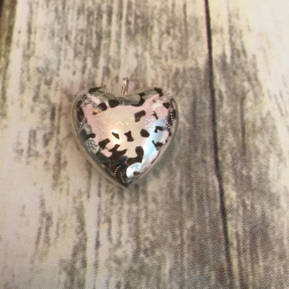Puffy Sterling Silver Heart Pendant
